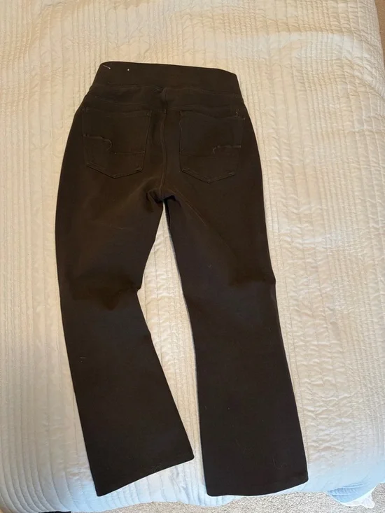 American Eagle Black Super Stretch Crop Flare Trousers - Picture 4 of 4